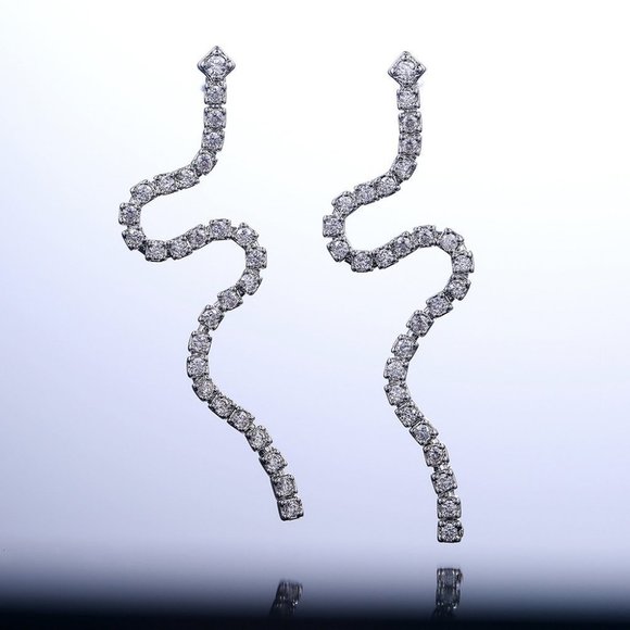 ✨Simple Trendy Snake Shiny Fashion Earrings for Women, MARR9126 - Picture 2 of 6